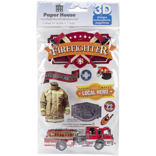 Paper House 3D Stickers-Firefighter