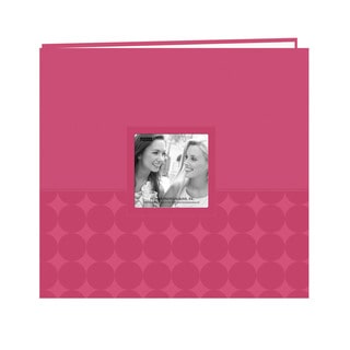 Pioneer Postbound Circles Embossed Pink Leatherette Memory Book (12x12)