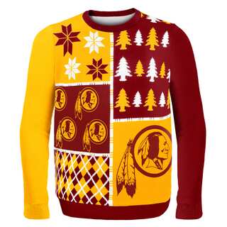 Forever Collectibles NFL Washington Redskins Busy Block Ugly Sweater