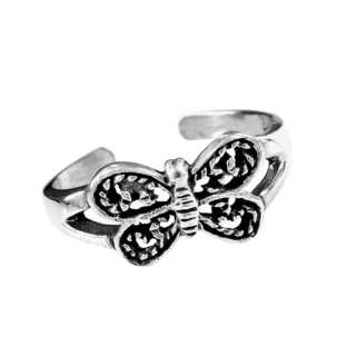Handmade Adorable Detailed Butterfly .925 Silver Toe or Pinky Ring (Thailand)