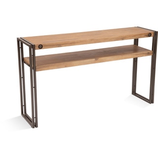Aurelle Home Miller Rustic and Industrial Brown Console Table