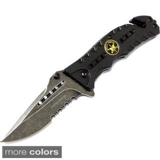 8" Folding Spring Assisted Knife Black Water Collection