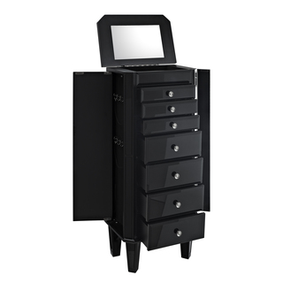 Oh! Home Seaside Black Glass Jewelry Armoire