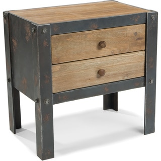 Aurelle Home Rustic and Industrial 2-drawer Side Table