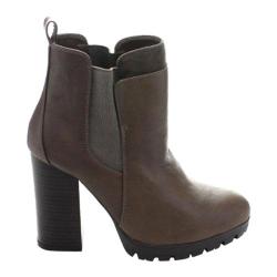 Women's Wild Diva Kimber-04 Chelsea Boot Taupe/Grey Faux Leather