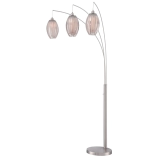 Lite Source Lotuz 3-light Arch Lamp Chrome with White Shade and Clear Acrylic