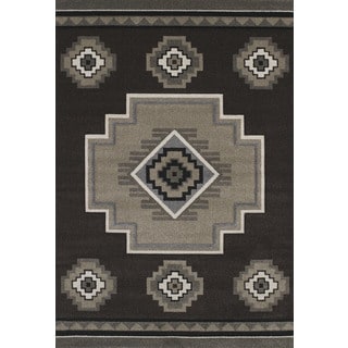 Hand-carved Townshend Adele Brown Area Rug (7'10 x 11'2)