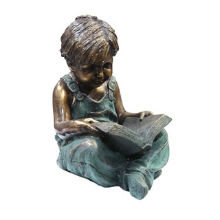 Boy Sitting Down Reading Book Statue