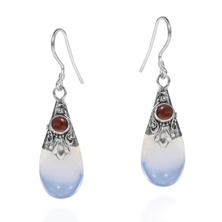 Gorgeous Moonstone Teardrop Sterling Silver Dangle Earrings (Thailand)