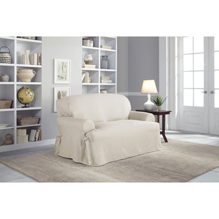Tailor Fit Relaxed Fit Cotton Duck T-Cushion Loveseat Slipcover