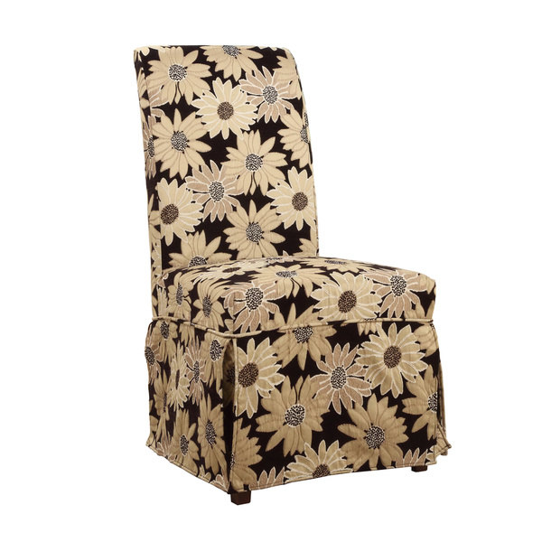 Powell Guinevere Black Peppercorn Floral Skirted Slip Over Slipcover- pack 1 (Fits 741-440 Chair.