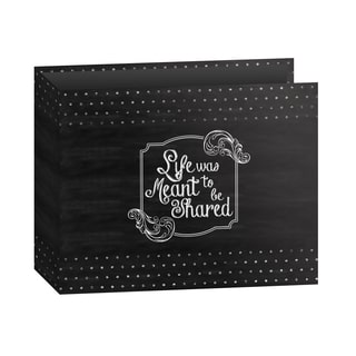 Pioneer 3-Ring Printed "Shared" Chalkboard Design Scrapbook Binder for 12" by 12" Pages with Bonus Refill Pack
