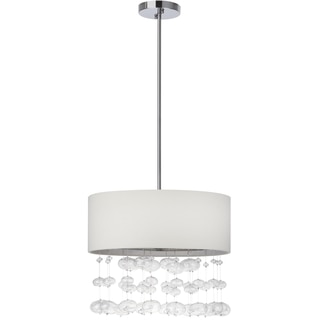 Safavieh Lighting 18-Inch Adjustable 3-Light Debutante Chrome Pendant Lamp