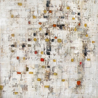 Aurelle Home White Geometric Squares 'The Series' Acrylic Canvas Art