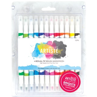Artiste Dual Tip Brush Markers 12/Pkg-Bright
