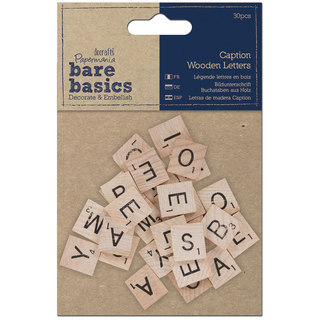 Papermania Bare Basics Wooden Letters 30/Pkg-Caption