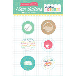 Creative Agenda Flair Button Pins 6/Pkg