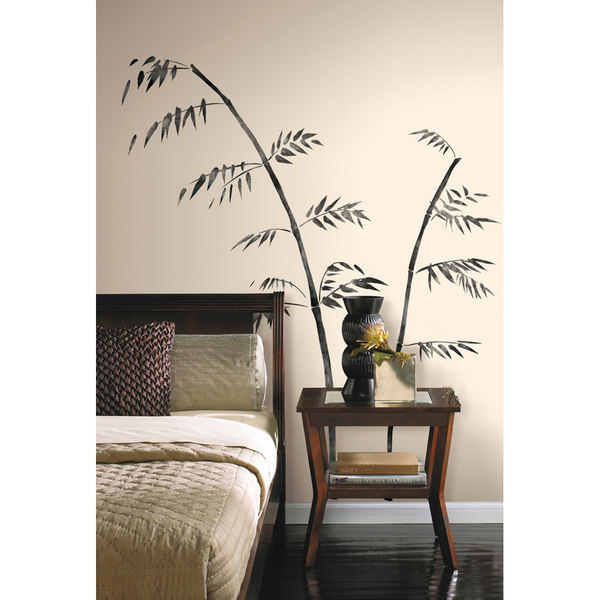 Painted Bamboo Peel & Stick Giant Wall Decal - Black
