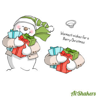 Art Impressions Shakers Card Set-Snowman