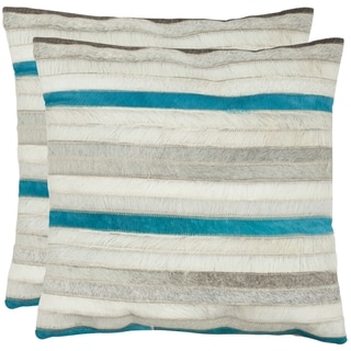Safavieh Quinn Grey 18-inch Square Throw Pillows (Set of 2)