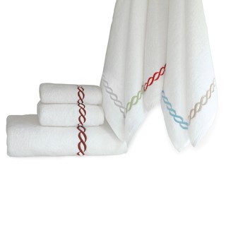 Authentic Hotel and Spa Embroidered Link Turkish Cotton 3-piece Towel Set