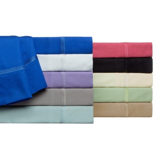 Verona Embroidered Wrinkle Resistant 300 Thread Count Cotton Solid Sheet Set