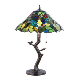 25-inch Tiffany-style Grape Harvest Apple Tree Table Lamp