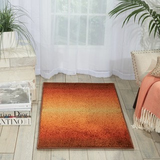 Nourison Perception Rust Abstract Rug (2'3 x 3'9)
