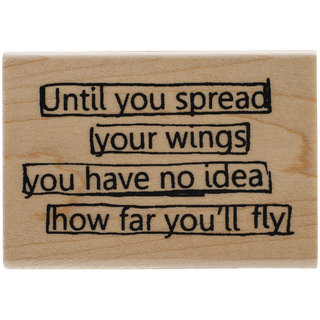 Dyan Reaveley's Dylusions Mounted Stamp-Wings Quote