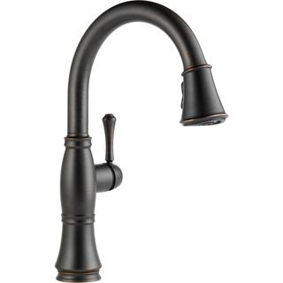 Delta Cassidy Single Handle Pull-Down Kitchen Faucet with ShieldSpray 9197-RB-DST Venetian Bronze