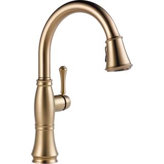 Delta Cassidy Single Handle Pull-Down Kitchen Faucet with ShieldSpray 9197-CZ-DST Champagne Bronze