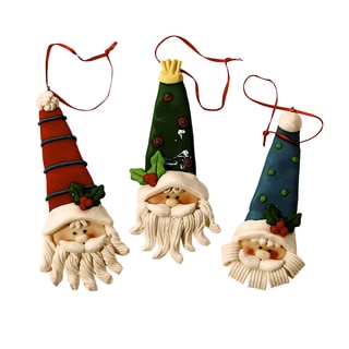 Santa Head Cookie Dough Ornaments (Set of 12)