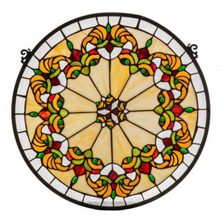 Middleton Medallion Stained Glass Window Panel