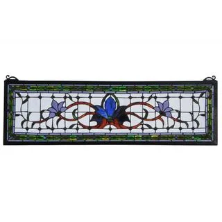 Violet Fairytale Transom Stained Glass Window Panel
