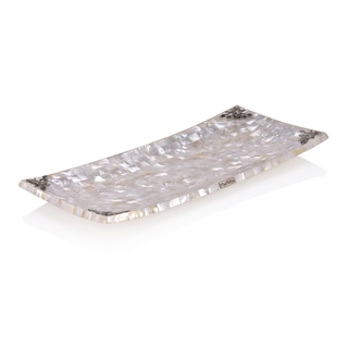 Neda Behnam Home Decor Sterling Silver Decorative Mother of Pearl Tray