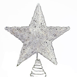Kurt Adler 12-inch UL-approved Spun Acrylic-Look Plastic Star Treetop