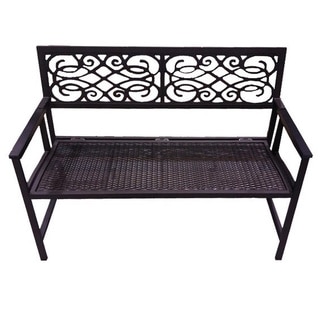 Folding Bench with Resin Wicker Seat