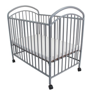 Classic Arched Grey Compact Metal Non-folding Crib