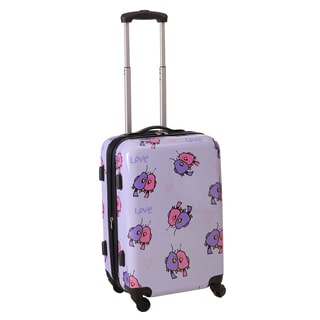 Ed Heck Purple Multi Love Birds 21-inch Carry-on Hardside Spinner Upright Suitcase