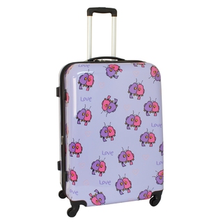 Ed Heck Purple Multi Love Birds 25-inch Hardside Spinner Upright Suitcase