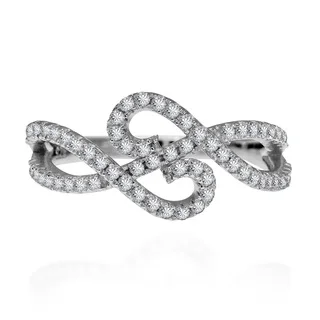 Double Infinity Cubic Zirconia Adorned .925 Silver Ring (Thailand)