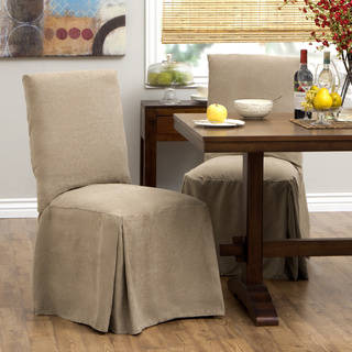 Tailor Fit Relaxed Fit Smooth Suede Tall Dining Chair Slipcover (Set of 2)