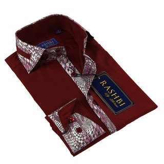 Rashbi Men's Burgundy Dress Shirt