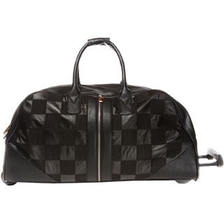 Hang Accessories Black Quilted Weekender Rolling Upright Duffel Bag