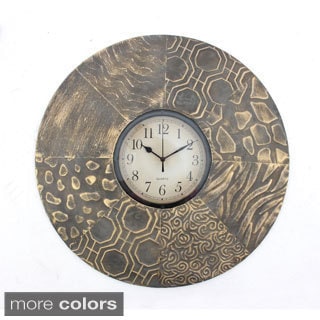 Round Textured Metal Wall Clock (Set of Two)
