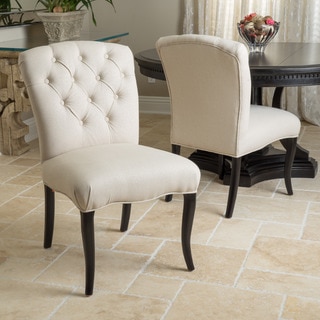 Hallie Scroll Pattern Fabric Dining Chair (Set of 2) by Christopher Knight Home