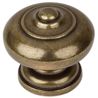 GlideRite 1.5-inch Antique Brass Round Ring Mushroom Cabinet Knobs (Pack of 25)