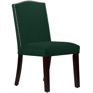 Made to Order Nail Button Arched Dining Chair in Velvet Emerald