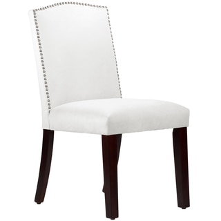 Made to Order Nail Button Arched Dining Chair in Velvet White