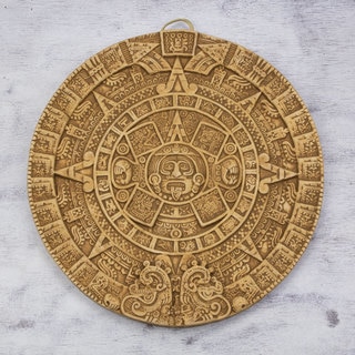 Handcrafted Ceramic 'Aztec Universe' Plaque (Mexico)